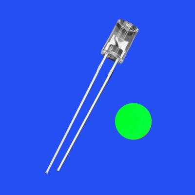 5mm 1.5Hz 1/12 Ciclo de serviço Verde 525nm 7000mcd 90deg Flangeless Concave Foram Flashing LED