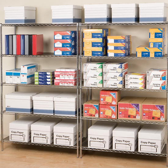 Chrome / Zinc 5 Tier Wire Shelving Unit  Large Capacity Easy Transport