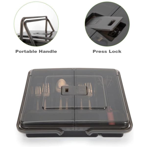 Оптимизируйте свой кухонный ящик с помощью поддонов и портативных столовых принадлежностей