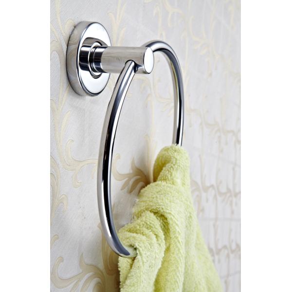Grey Polished Chrome Hand Towel Holder Sus304 Circular Towel Rack