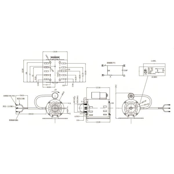 Электрический мотор Ac KG-9455 для мотора точильщика силы входного сигнала 130W проектной скорости 1300RPM машины 110V 50/60Hz кофе