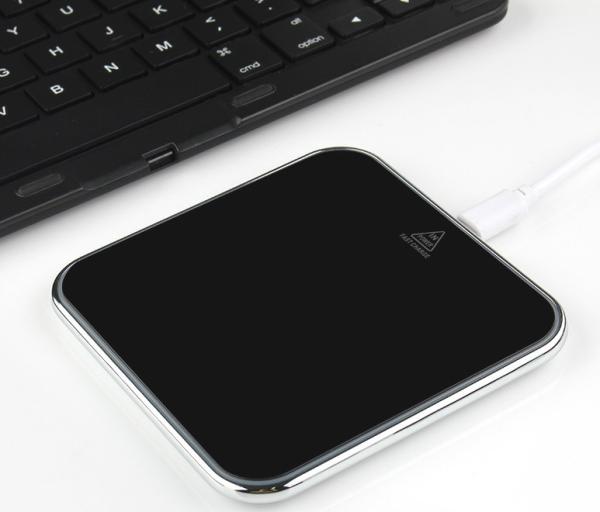 Glass Mirror Wireless Phone Charger , 7.5w Universal Mobile Stand Micro USB Cell Phone Qi Wireless Charger