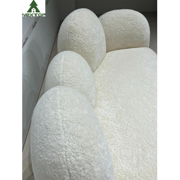 Casa de campo branca dada forma de Sofa For Hotel Room Home do luxuoso dos assentos de veludo 3 da tela