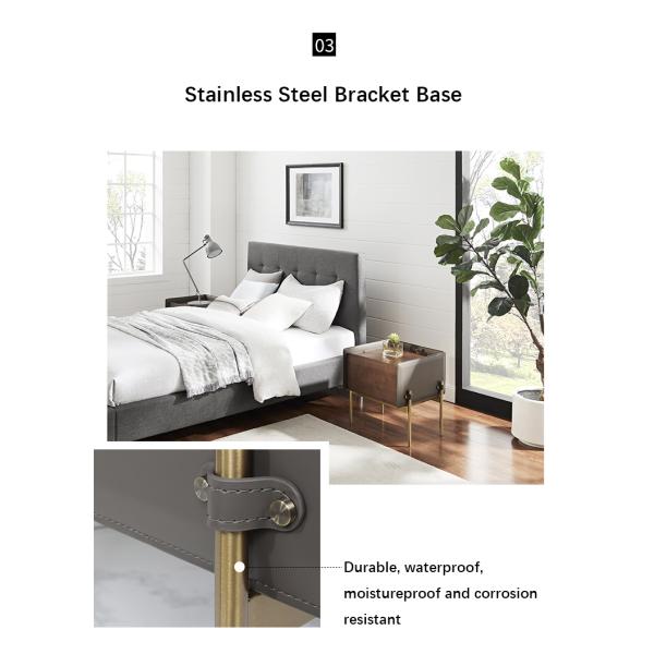 Solid Steel High Leg Nightstand Simple and Modern Storage Cabinet for Mini Bedroom