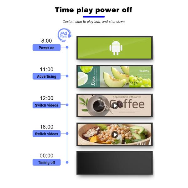 38 Inch Ultra Wide LCD Bar Display with 4K Ultra HD Resolution and Cloud-Based CMS Integration for Retail Store Digital Signage