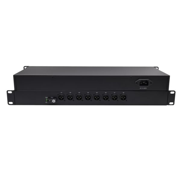 Hi-Fi Audio 8 Port XLR Fiber Extender Unidirectional Audio Fiber Extender Rack Mount 1U