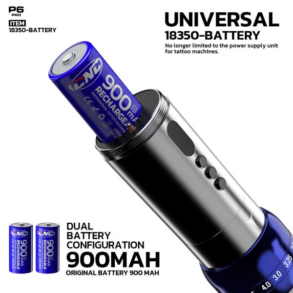 P6 Pro CNC Tattoo Machine Wireless Rotary Tattoo Pen Stroke Adjustable 2 Batteries
