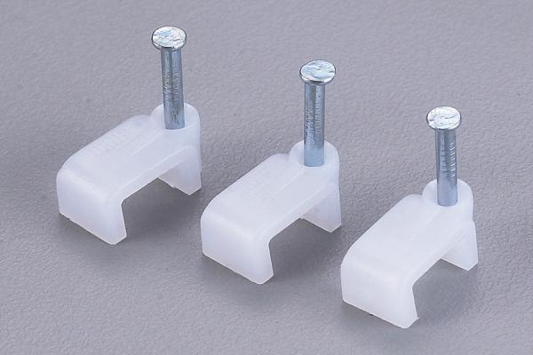 DEMOELE XINGO China supplier PE steel nail 6mm electric plastic Circle Flat Cable Clips ,wire clip to fix wire on wall