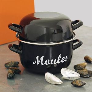 Non Stick Carbon Steel Enamel Mussel Set Casserole Pot Multi Function Customized