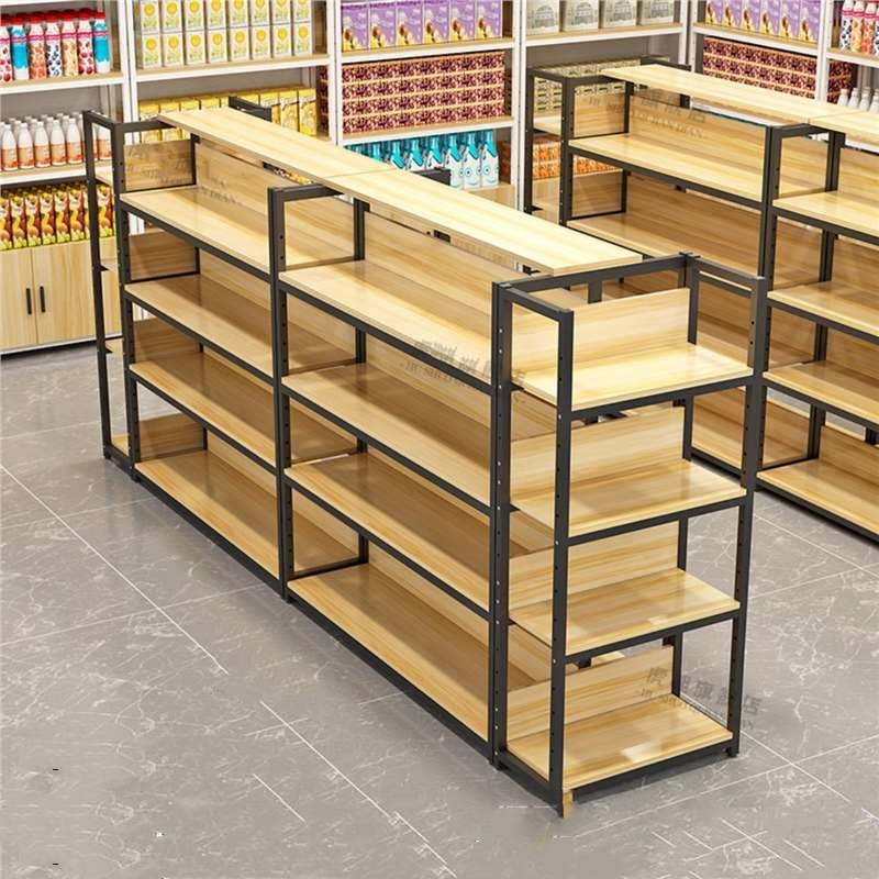 4-Layer Adjustable Supermarket Shelves Black Painted Metal Retail Racks with Mobile Heavy Duty for Tools Garage Food Storage