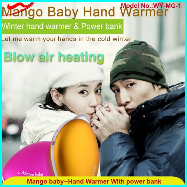 Innovative usb rechargeable mini electronic hand warmer With power bank WY-MG-01