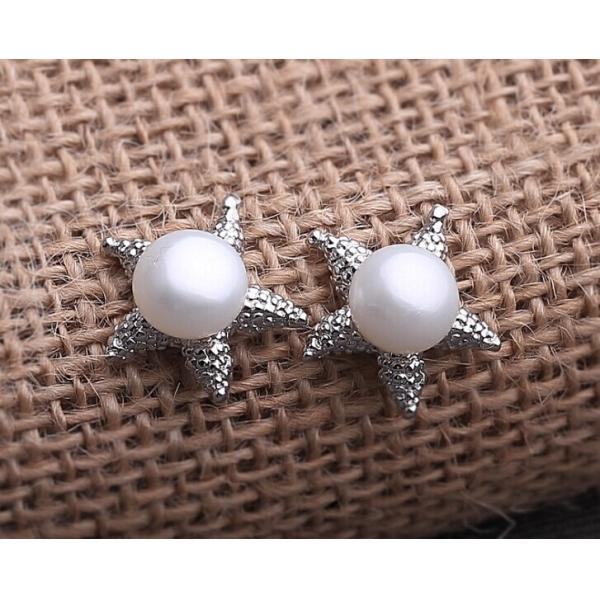 Freshwater pearl starfish stud earrings