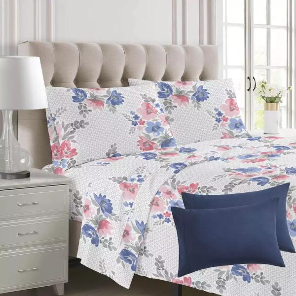 100% de poliéster Imprimido de tejido de microfibra ropa de cama Conjunto de 6 para el Hospital de la escuela de casa Hotel