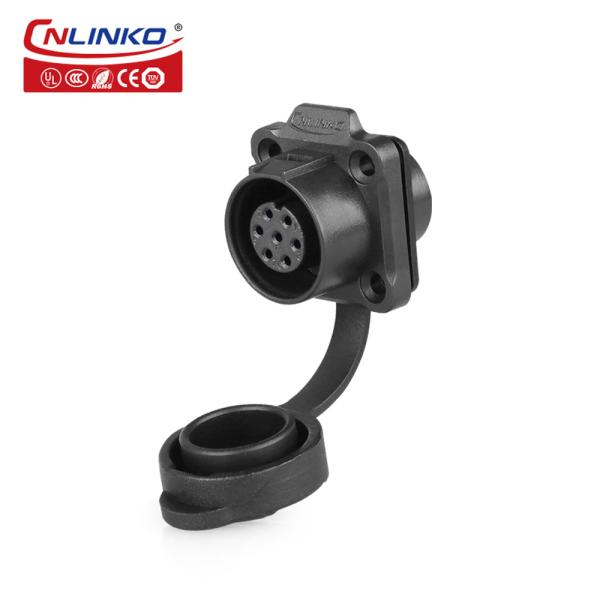 CNLINKO Male Female Panel Mount Industrial Wire Connector 7 Pin Waterproof Plug Socket Pogo Pin Connector