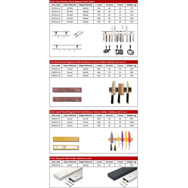 Porteur de couteau magnétique à noix de 16 pouces pour mur Gardez vos couteaux à portée de main
