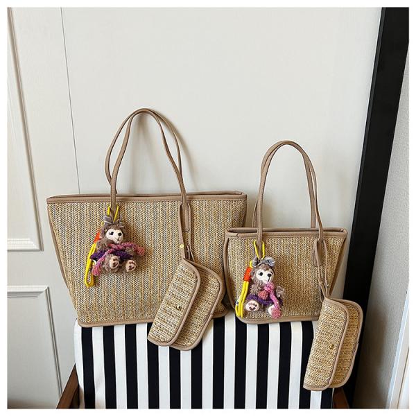 Crochet Raffia Pouch Clutch Stylish Straw Wicker Beach Bag For Summer Weddings Parties Bag Mesh Luxury Women Handmade Handbags Raffia Beach Market Shopping Bag