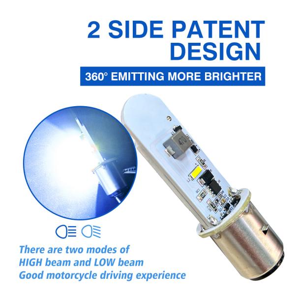 Мотоциклетная лампочка H6 Ba20d 23W 2300LM с алюминиевой базой Borad COB 12V