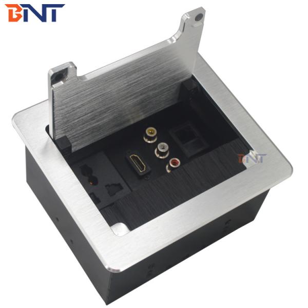 BNT ROHS certification dustproof desktop cable cubby with RJ45/RCA aluminum built in multifunctional meeting room desk s