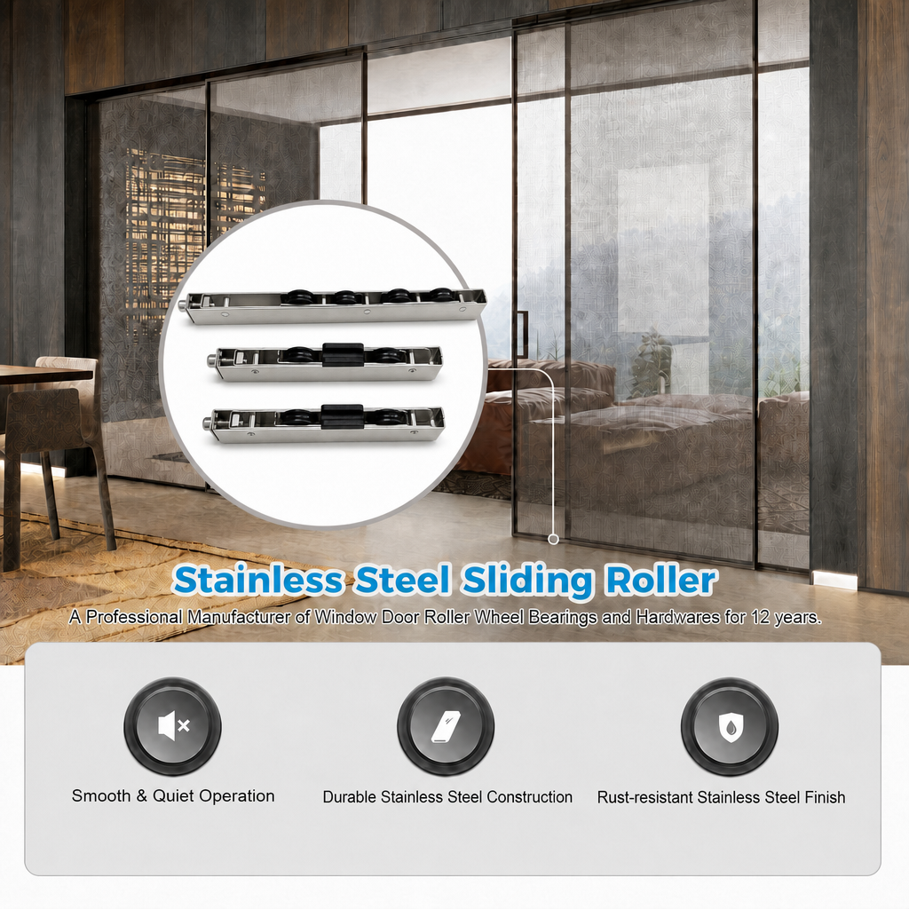 Multi-specification 4 Wheel Sliding Door Roller Rust-proof Window Roller Pulley Wheel
