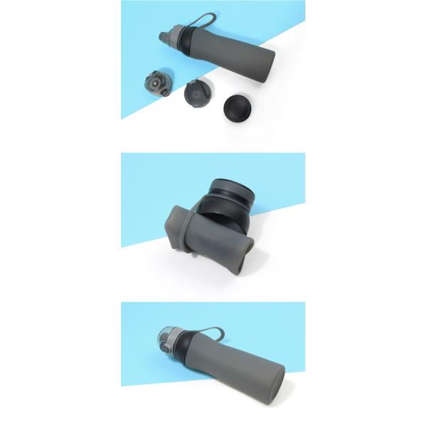 Food Grade 650ML Collapsible Silicone Water Bottle