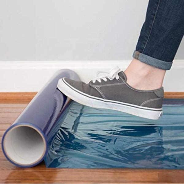 Transparent Blue PE Temporary Protection Film For Hard Floor Surface