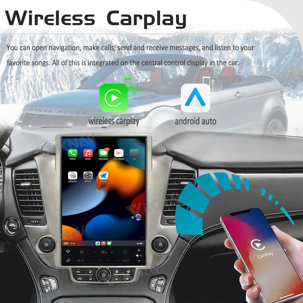 Авторадио для Chevroler Suburban Tahoe GMC Yukon (2014-2020) 14,5 дюйма Android 13 Мультимедийный навигационный плеер GPS