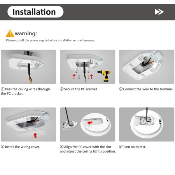 IP65 Waterproof Dimmable LED Ceiling Light with Emergency Function for Outdoor and Indoor Use