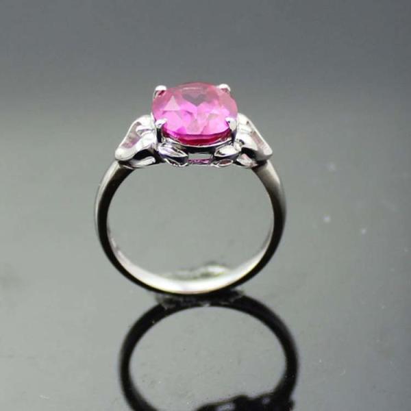 Silver Jewelry 9mmx10mm Oval Yellow Cubic Zirconia Ring(R264)