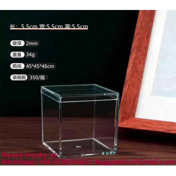 Clear Acrylic Box with Lid Plastic Small Acrylic Boxes Decorative Storage Box Jewelry Display Mini Clear Container for Home Candy Pill Tiny Jewelry Square