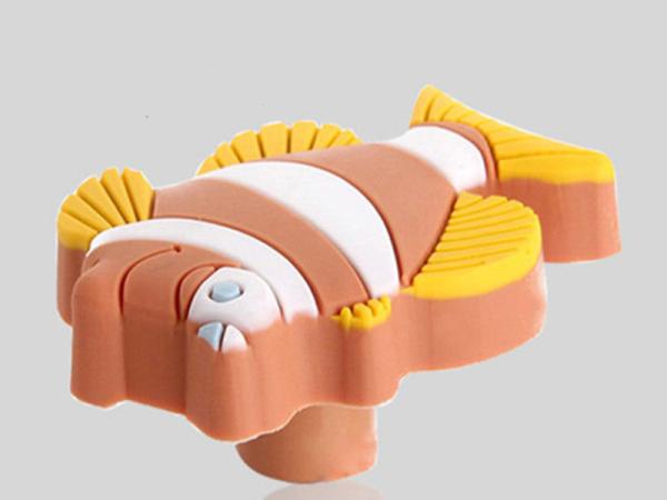 Clown Fish Rubber Knobs Soft PLastic Kids Bedroom Dresser Knobs Decorative Lovely Handles ISO Approved