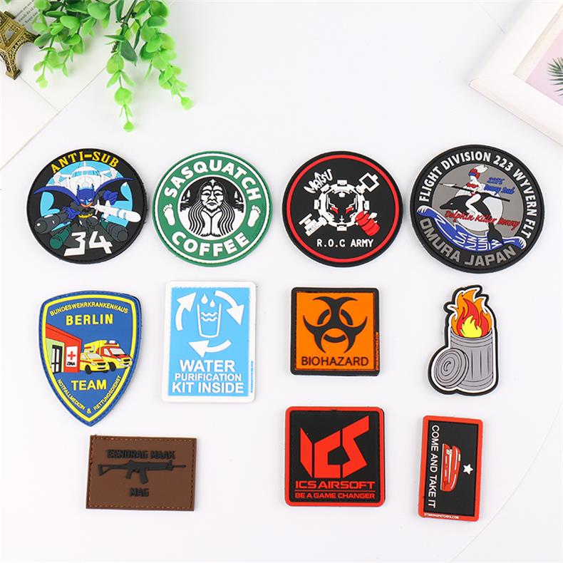 Customized Pvc Patch Creative Lettering Clothing Logo Badge Rubber Soft Pvc Patch