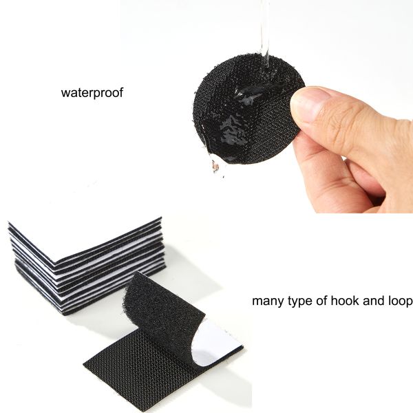 DANSKY Custom Hook and Loop  Nylon Reusable Polka Dot Round Adhesive Quiet Hook and Loop Die Cut Hook and Loop