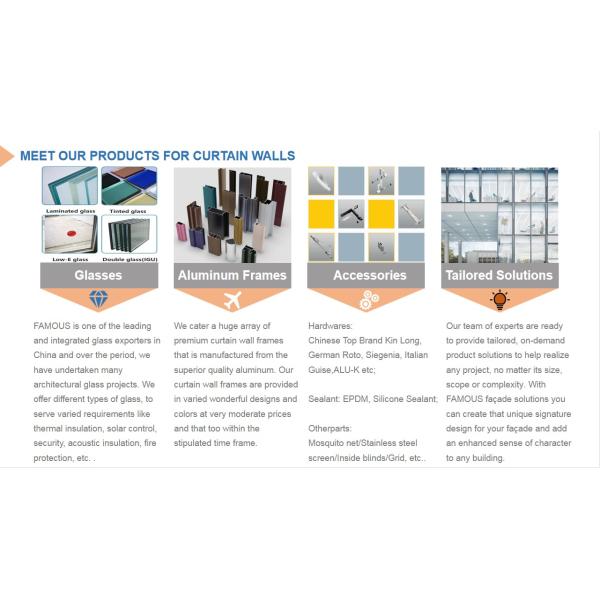 Exterior Glass Curtain Wall Facade Architectural Double Glazed Curtain Wall