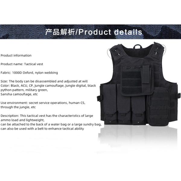1000D Nylon Military Tactical Backpack Plate Carrier Tear Resistance Quick Release