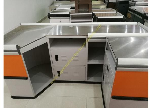 Customized Made Stainless Steel Retail Checkout Counter / Grocery Store Checkout Counter