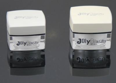 Black Edge Square Plastic Cream Jars / Face Cream Containers 