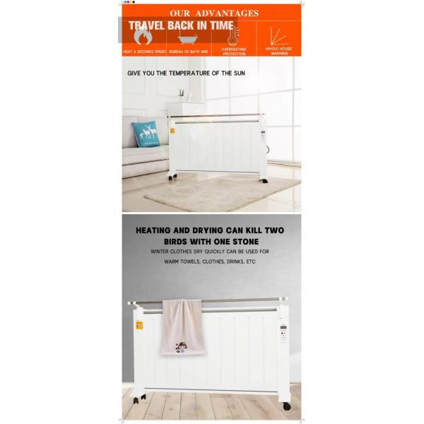 Garage Wifi App 1200W Graphene Mica Plate Heating Infrared Radiant Smart Home Convector Electric Heater