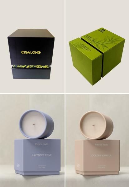 Cardboard Perfume Candle Packaging Box Aromatherapy Art Paper Gift Box For Candle Jar