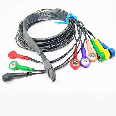 10 cabo do holter do preto TPU Ecg de Schiller das ligações, 24 cabos de Ecg da hora para a máquina de Ecg