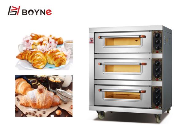 Commercial 3 Trays Glass Door 300°C Baking Bread Oven