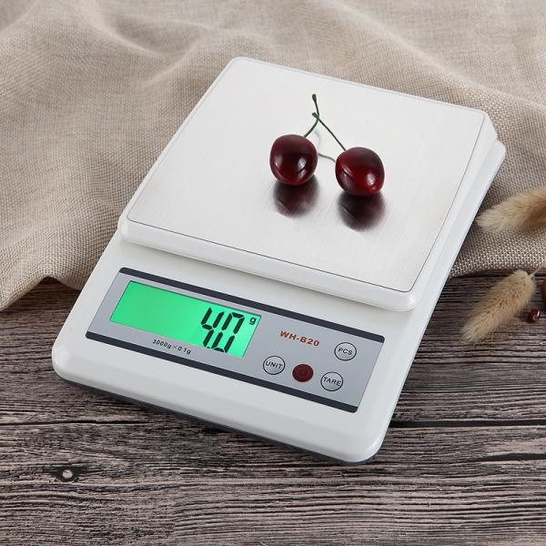 10kg*1g Capacité WeiHeng WH-B20 Balance de poids de cuisine en acier inoxydable avec certification CE ROHS FCC et pesée précise