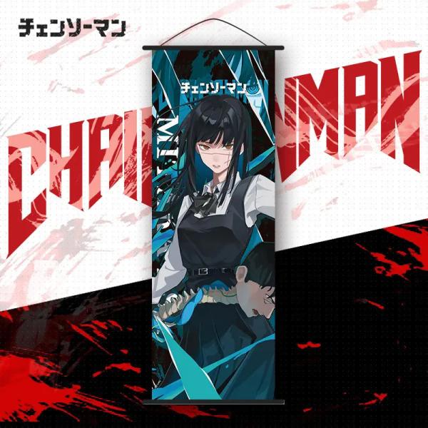 Custom Canvas Manga Wall Art Banner Cartoon Hanging Chainsaw Man Flag