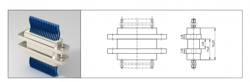 MIL-DTL-83513 Compliant MDM Connector High Density Micro-D Metal Connector with 1.27mm Pitch
