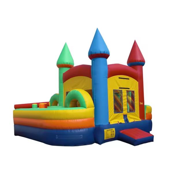 Summer Swimming Games Mini Inflatable Castle with Water Slide Blower Combo PVC Material