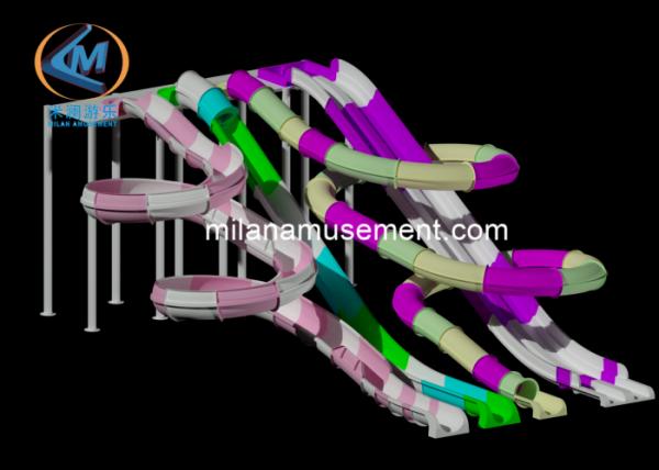 Customizable Height FRP Water Park Slide with UV Resistant Coating for Aquatic Facilities