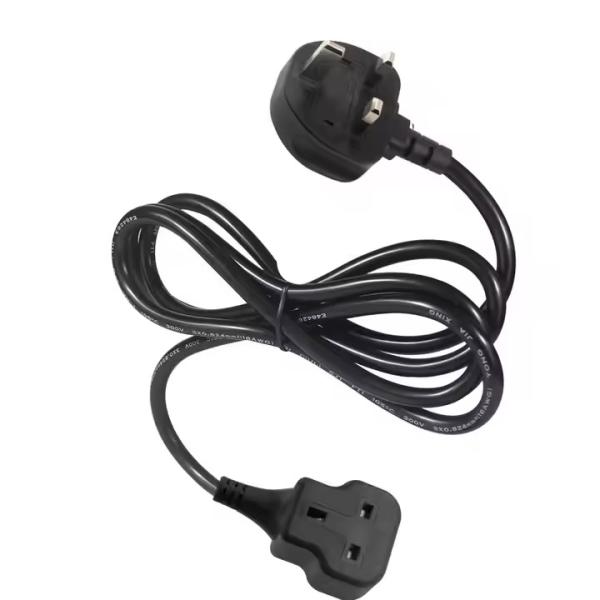 UK 3-Pin Plug Male to Female Power Extension Cord - British Standard Power Cable for Home, Office, and Electronics Extension Use