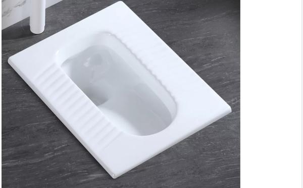 Anti Leakage Squat Wc Pan Glossy White 6115X425X255 American Squat Toilet Ceramic
