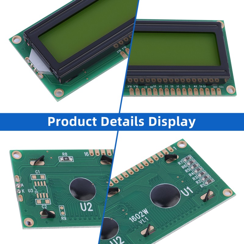 Russian Yellow Green Film 1602W Multiple Word Libraries Interface ST7066U Liquid Crystal Display