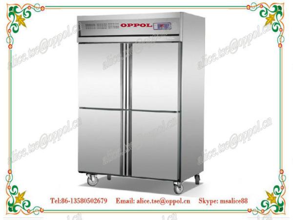 OP-517 ODM Accepted Big Capacity Freezer Four Doors Restaurant Kitchen Fridge