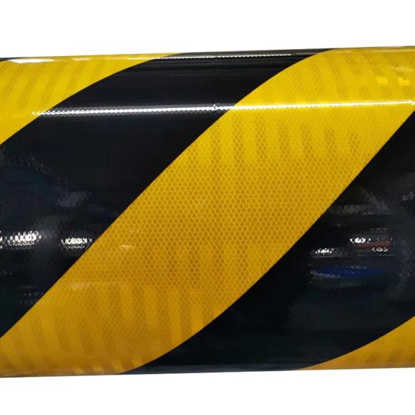 EGP Grade Double Color Yellow Black Hazard Pattern UV Metal Backing Reflective Sheeting